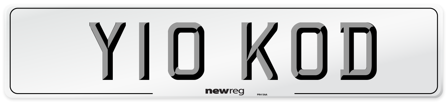 Y10 KOD Number Plate from New Reg